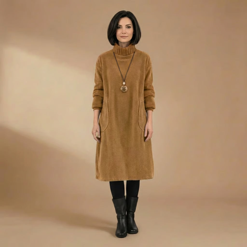 Tracy | Cozy Turtleneck Midi Dress
