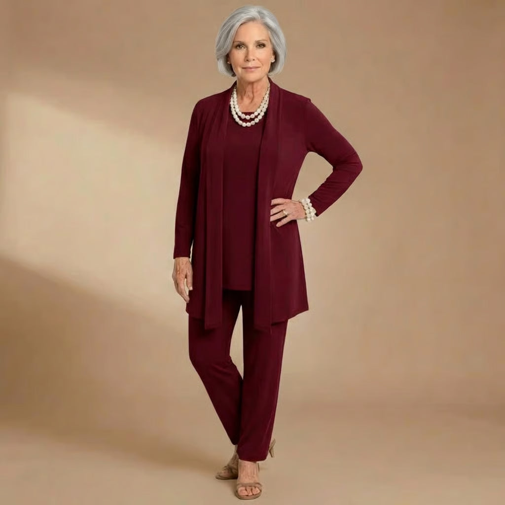 Maria | Cardigan, Top & Pants Set