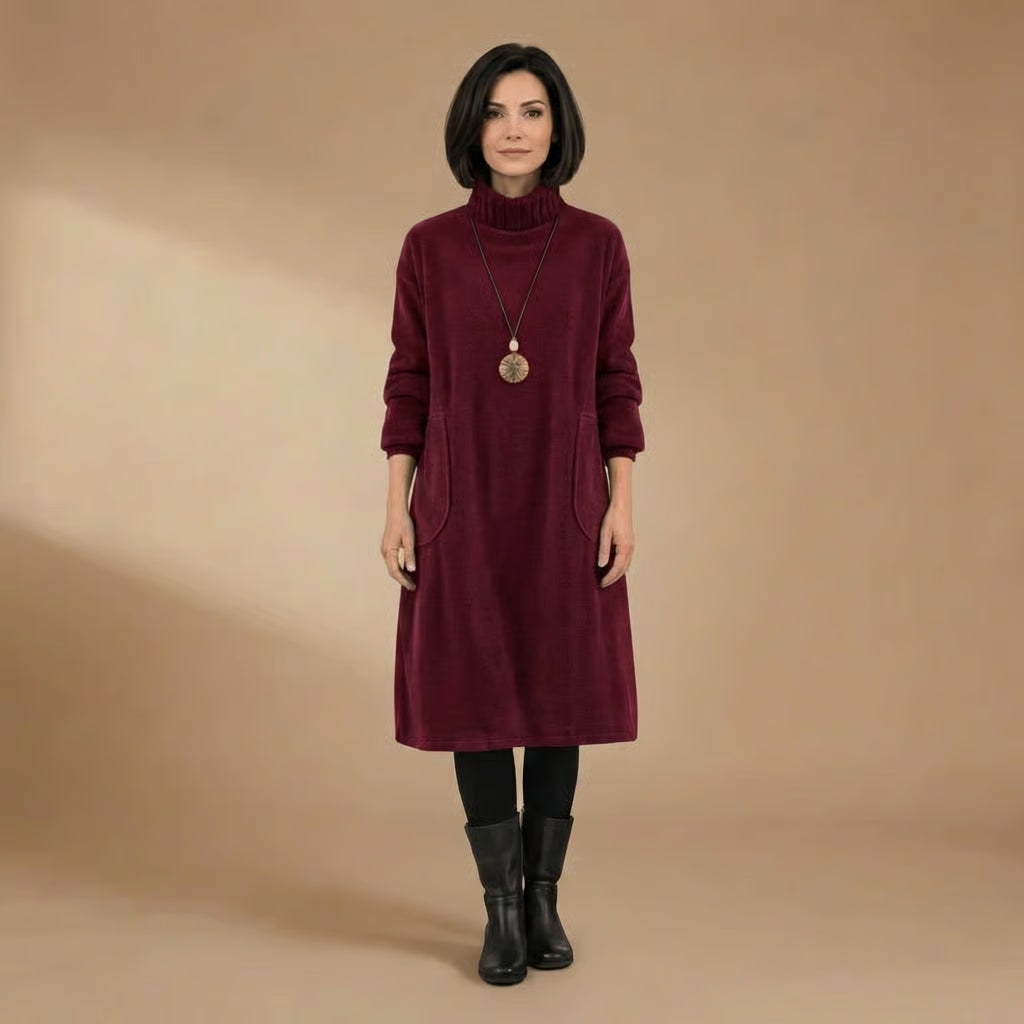 Tracy | Cozy Turtleneck Midi Dress