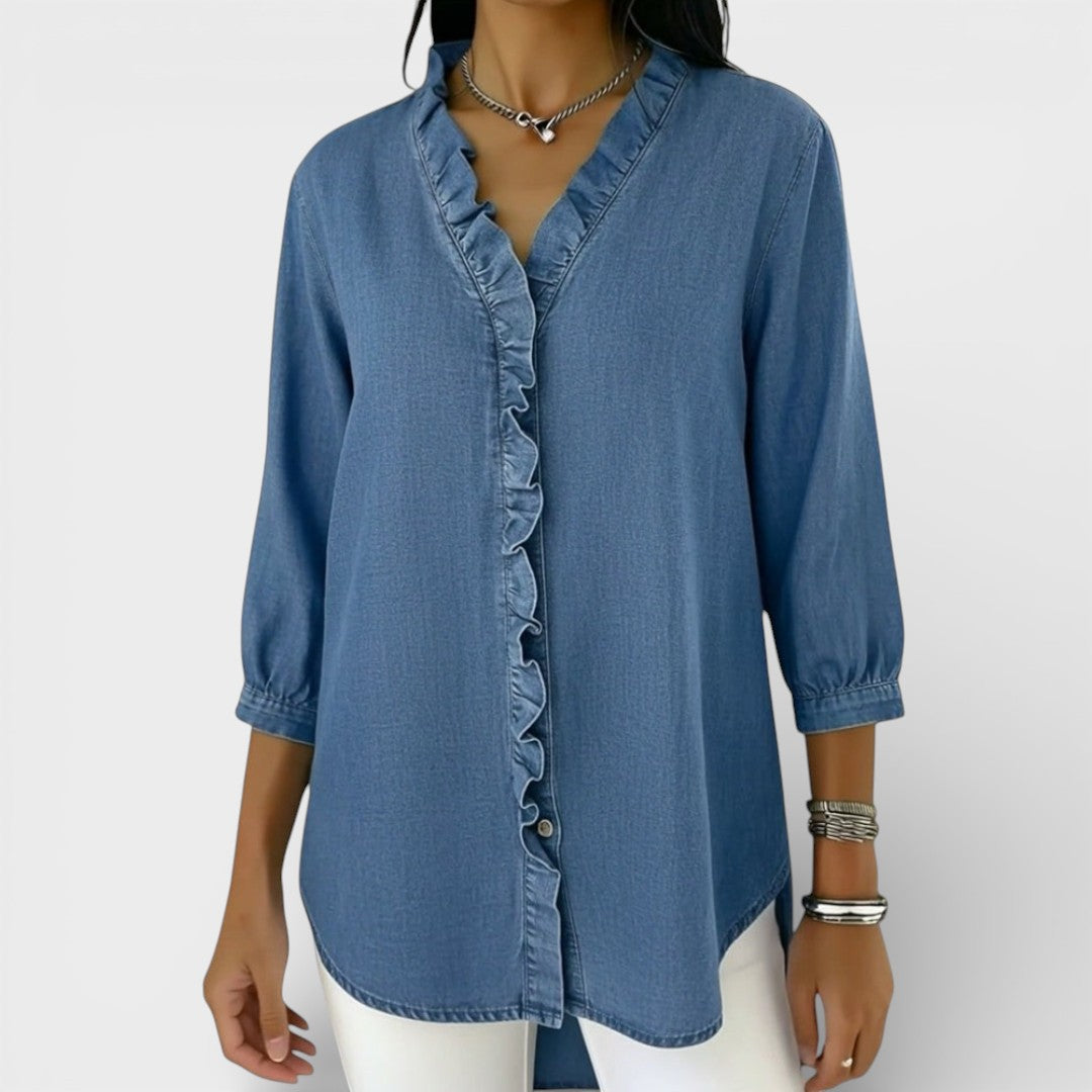 Amara | Elegant Ruffled Detail Blouse