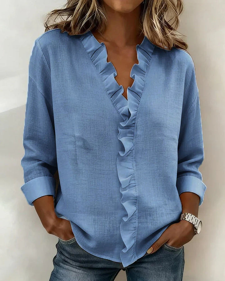Rosalie | Ruffle V-Neck Sleeve Blouse