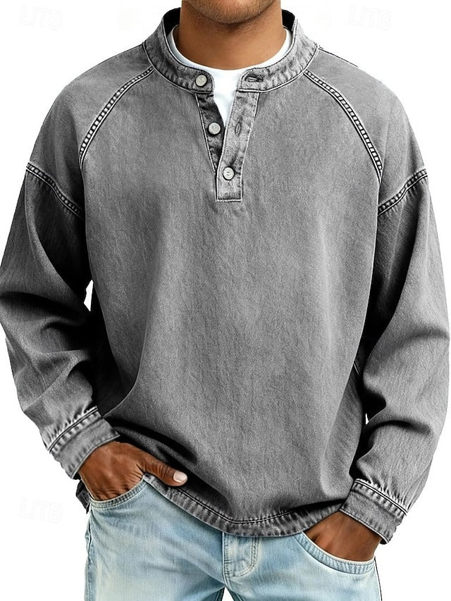 Carter | Washed Long Sleeve Henley