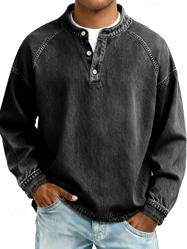 Carter | Washed Long Sleeve Henley