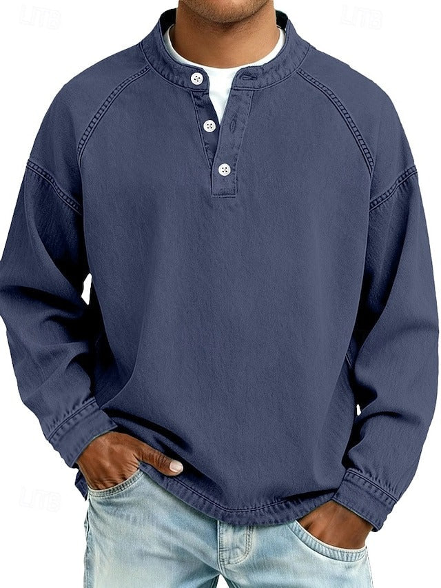 Carter | Washed Long Sleeve Henley
