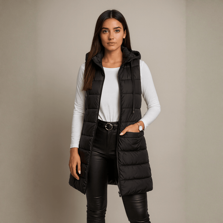 Frost Mode | Casual Long Hooded Puffer Vest