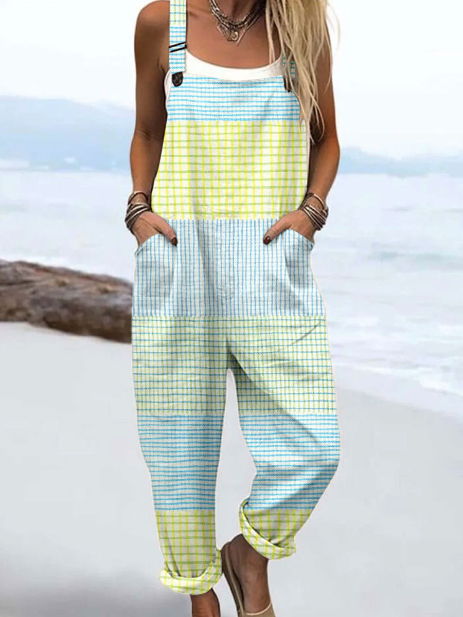 Nora | Pastel Check Jumpsuit