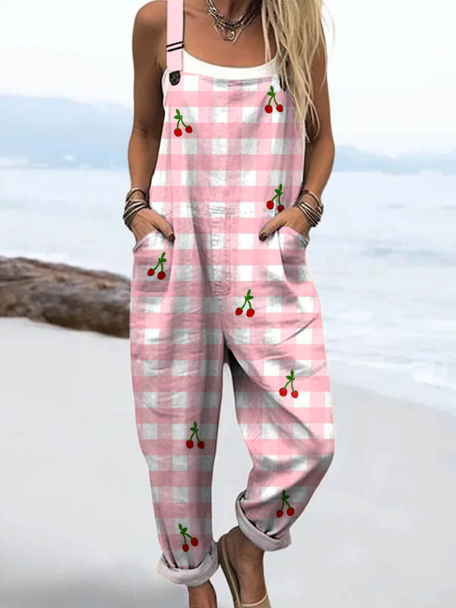 Skye | Cherry Gingham Jumpsuit