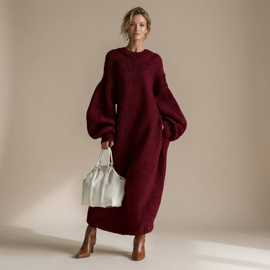 Elara Effortless Long Dress with Modern Volume