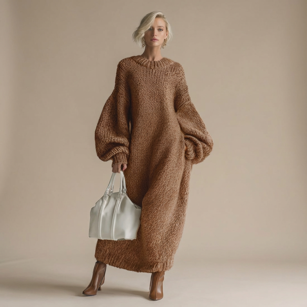 Elara Effortless Long Dress with Modern Volume