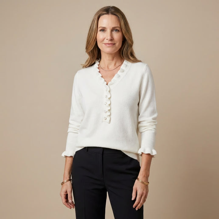 Elegant Knotted Ruffle Blouse