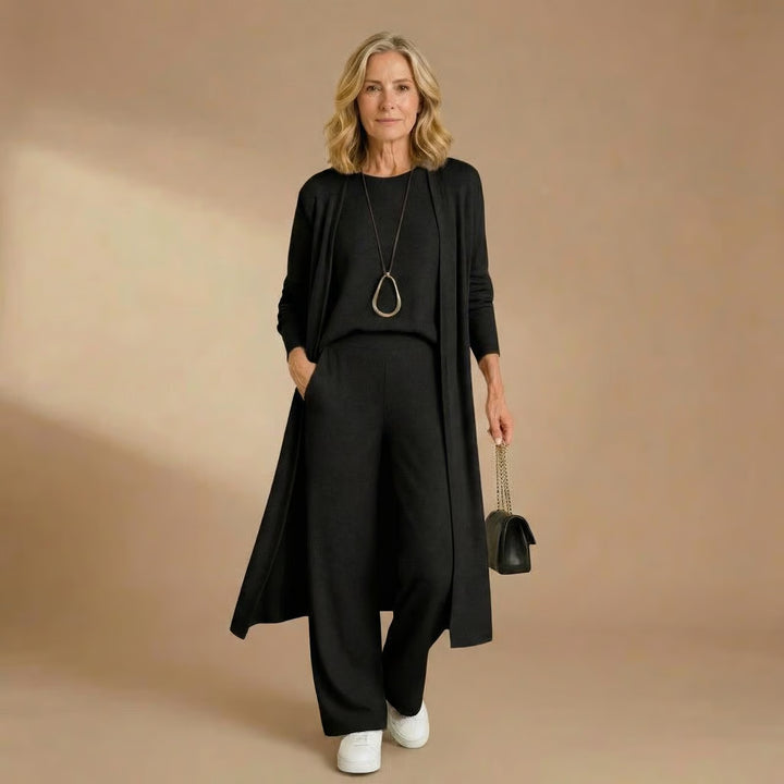 Sharon | Cardigan, Top & Pants Set