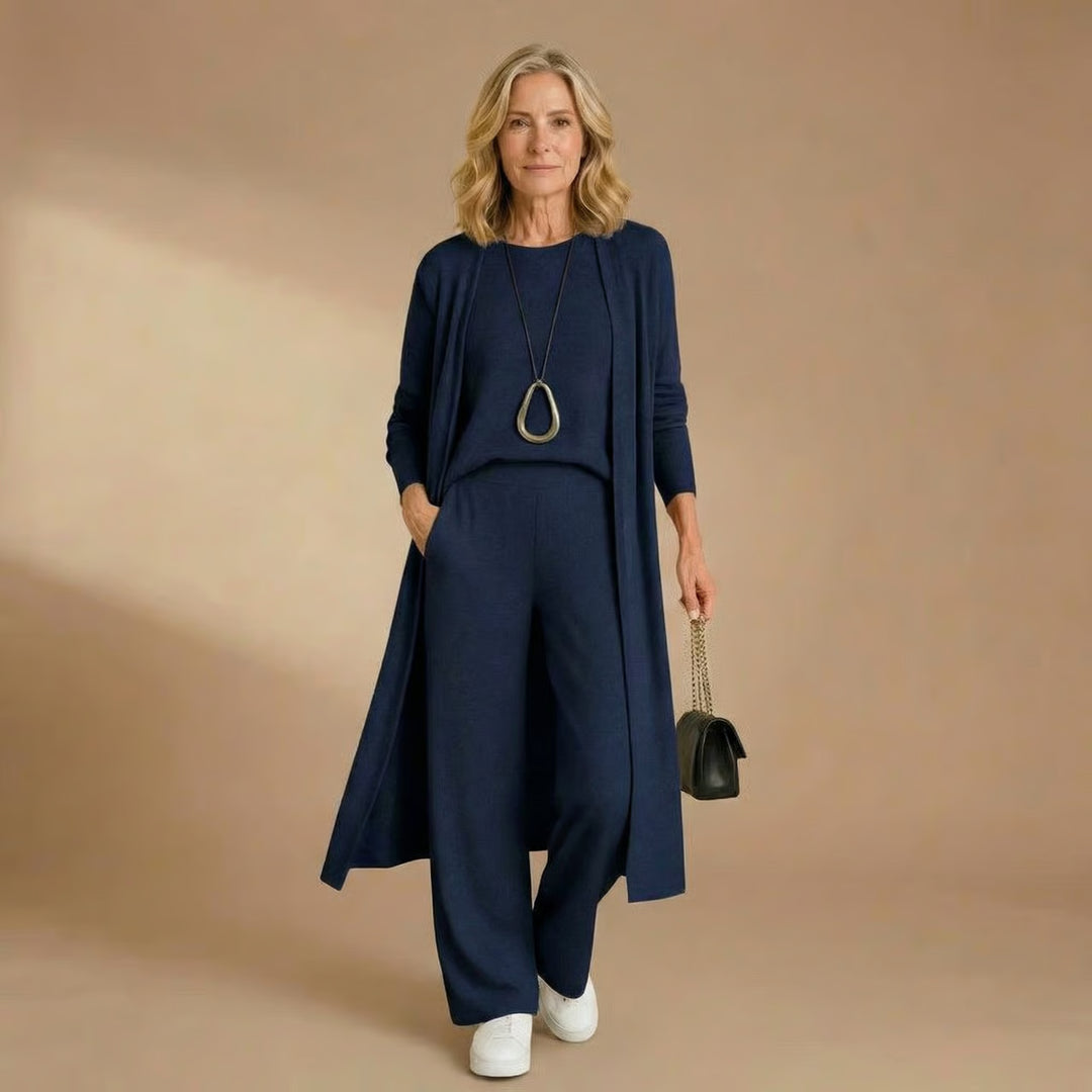 Sharon | Cardigan, Top & Pants Set