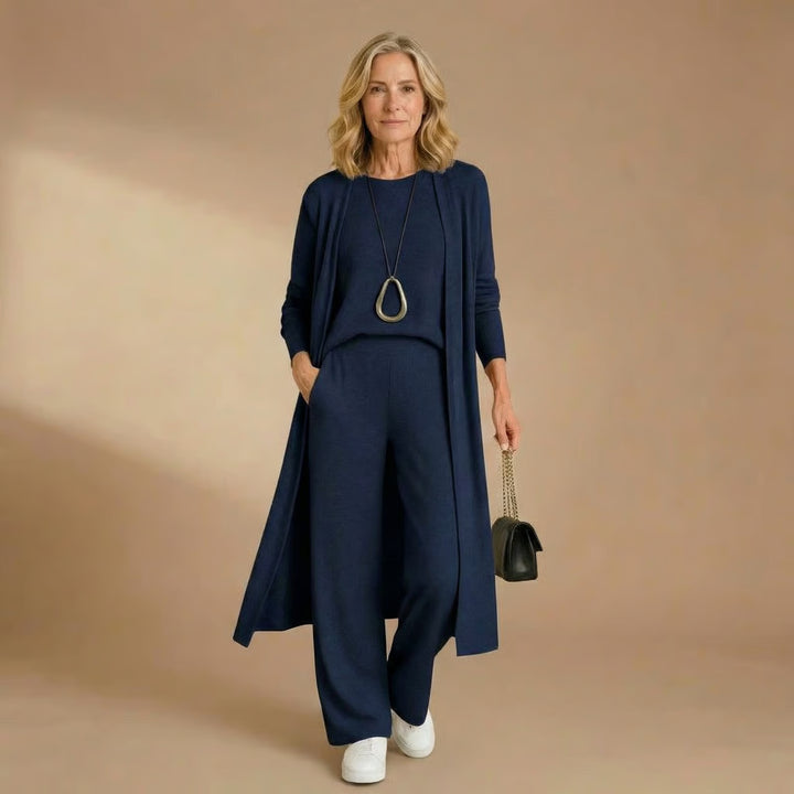 Sharon | Cardigan, Top & Pants Set