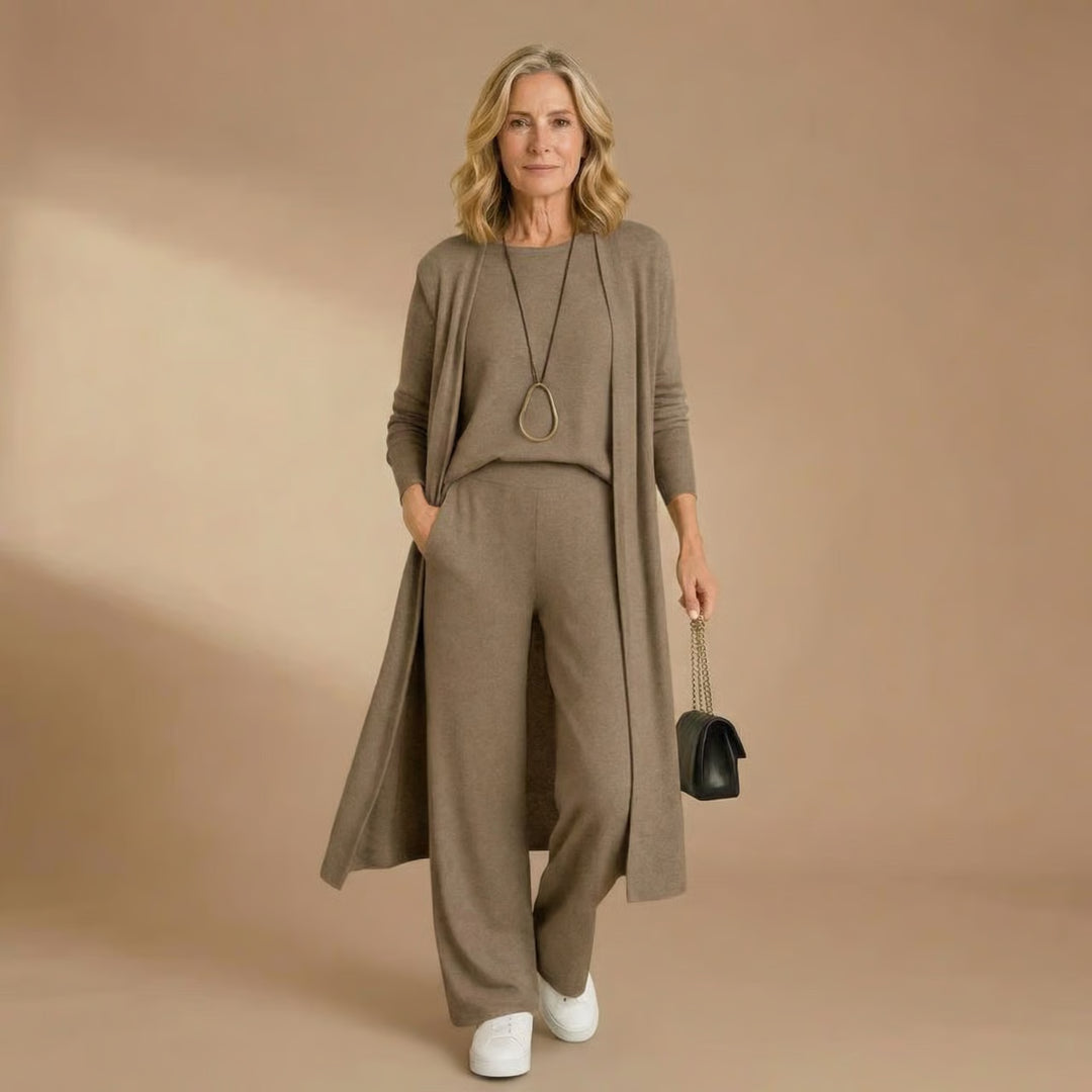 Sharon | Cardigan, Top & Pants Set