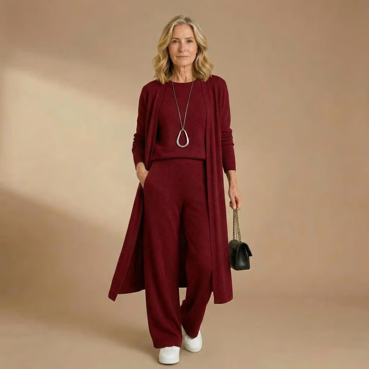 Sharon | Cardigan, Top & Pants Set