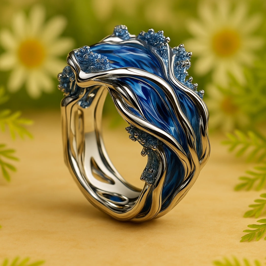 Vintage Ocean Wave Ring