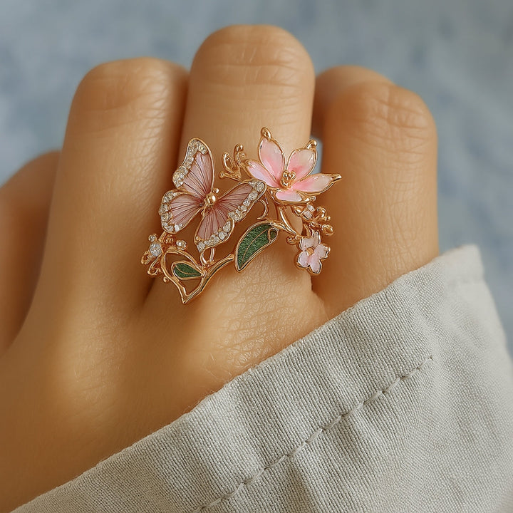 Bright Butterfly Sparkle Ring