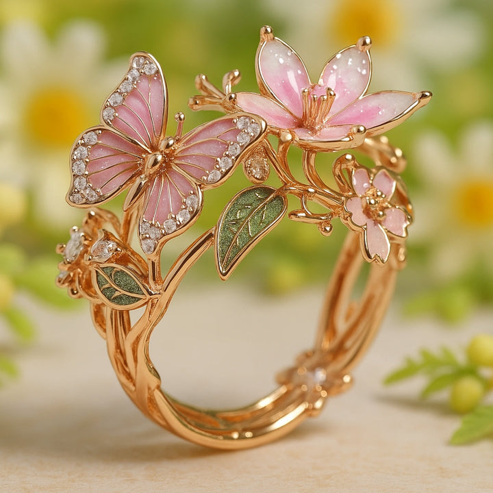 Bright Butterfly Sparkle Ring