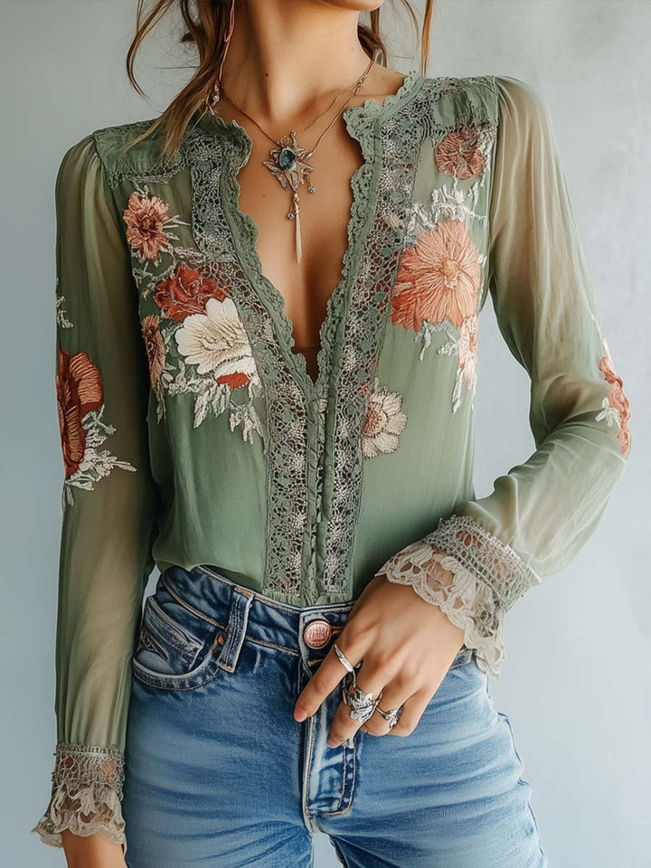 Patricia | Floral Lace Blouse